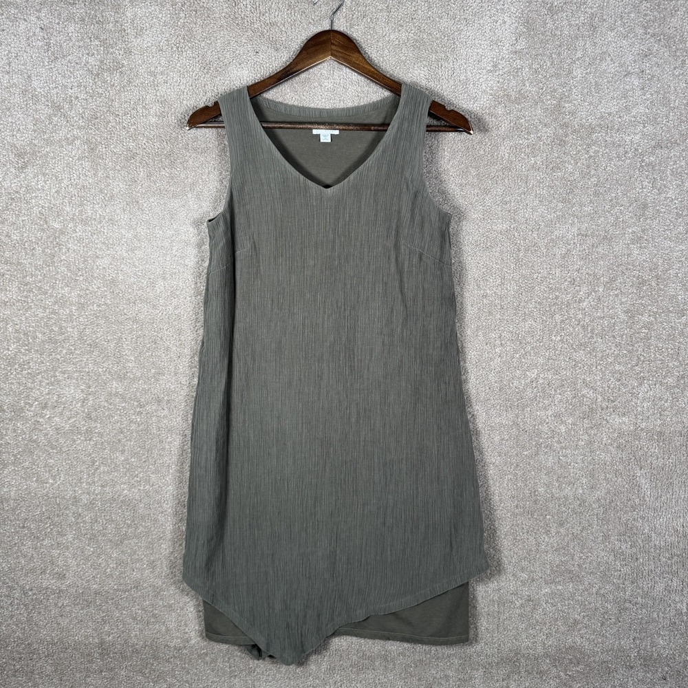 Pure J Jill Dress Womens XS Petite Green Sleeveless V Neck Asymmetrical Hem - Picture 2 of 11